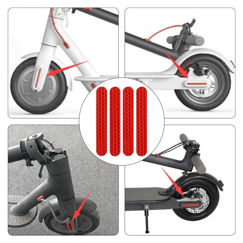 Pegatina reflectante de advertencia para patinete eléctrico, cubierta para rueda delantera y trasera, pegatina reflectante a prueba de polvo para Ninebot Max G30 - imagen 4