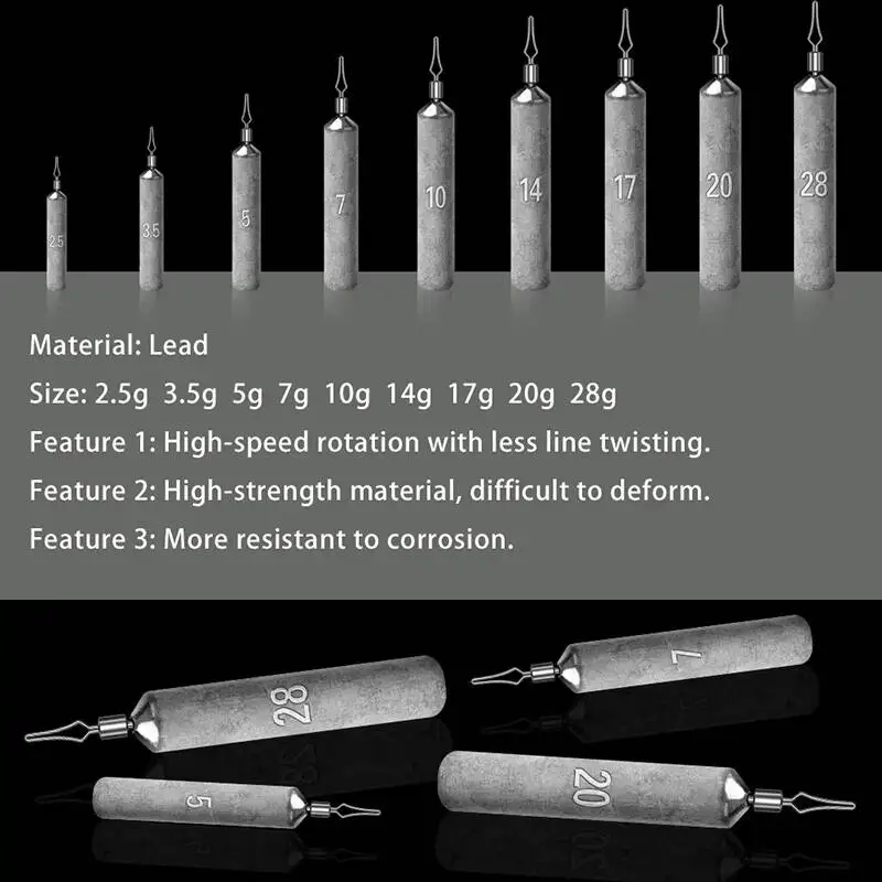 Vislood 3,5g 5g 7g 10g 14g 17g 20g 28g Vislood Waterdruppelgewichten Visuitrusting Accessoires Gereedschap - imagen 4