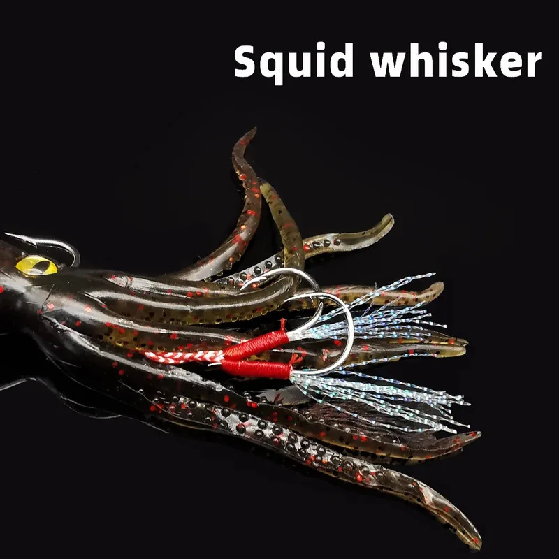 BRAVMACK 3 uds/1 unidad de señuelos blandos, cebo Artificial de calamar brillante, plantilla de plomo resistente, perfecto para pesca con curricán, salmón, lubina y trucha - imagen 4