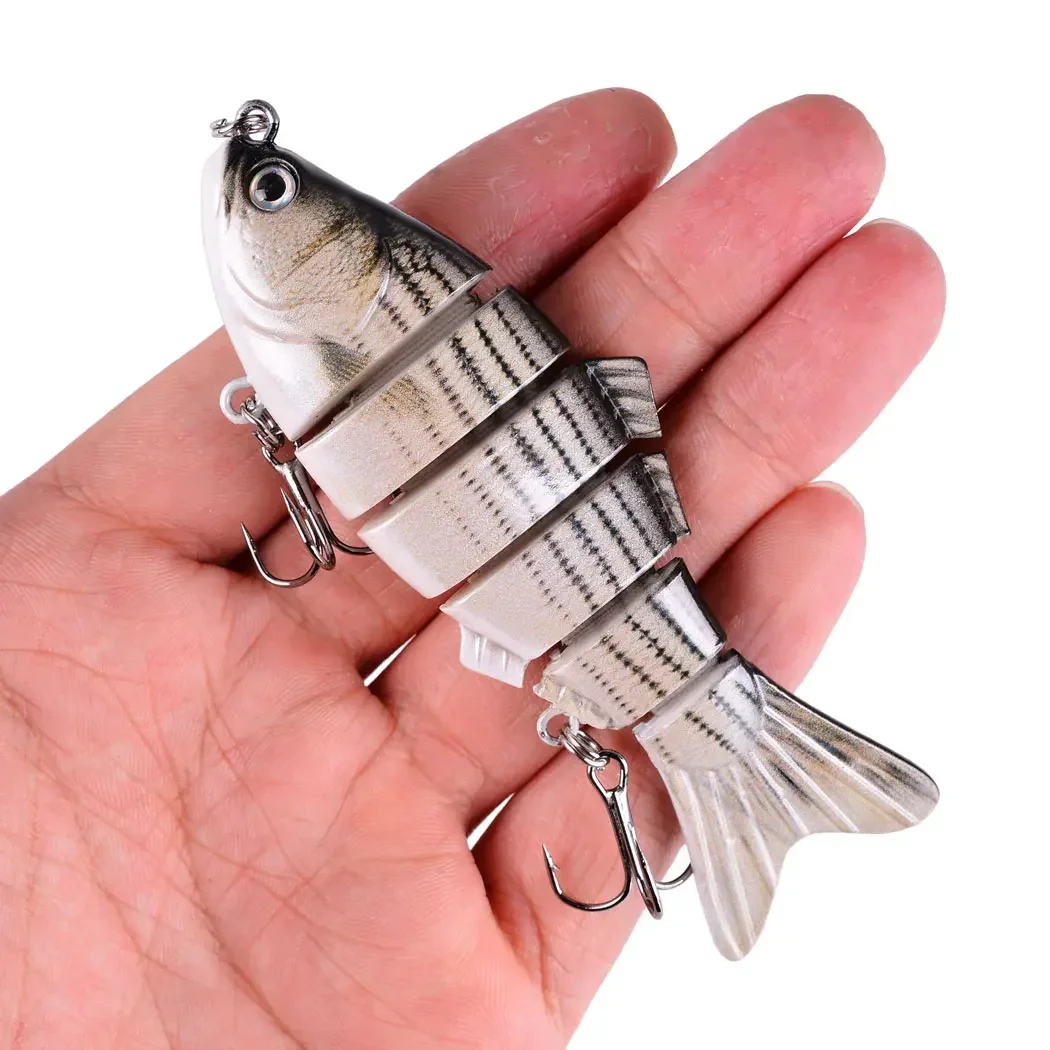 Señuelo biónico de varias secciones que se hunden, cebo de 6 secciones con 2 anzuelos triples para pesca en el mar, 3 uds. - imagen 3