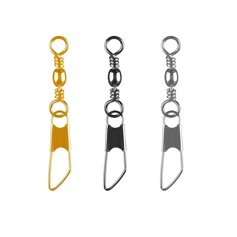 10 unids/lote de pasador de presión de acero inoxidable, Clip de bloqueo rápido para pesca, señuelo giratorio, conector de anzuelo, accesorios para aparejos - imagen 2