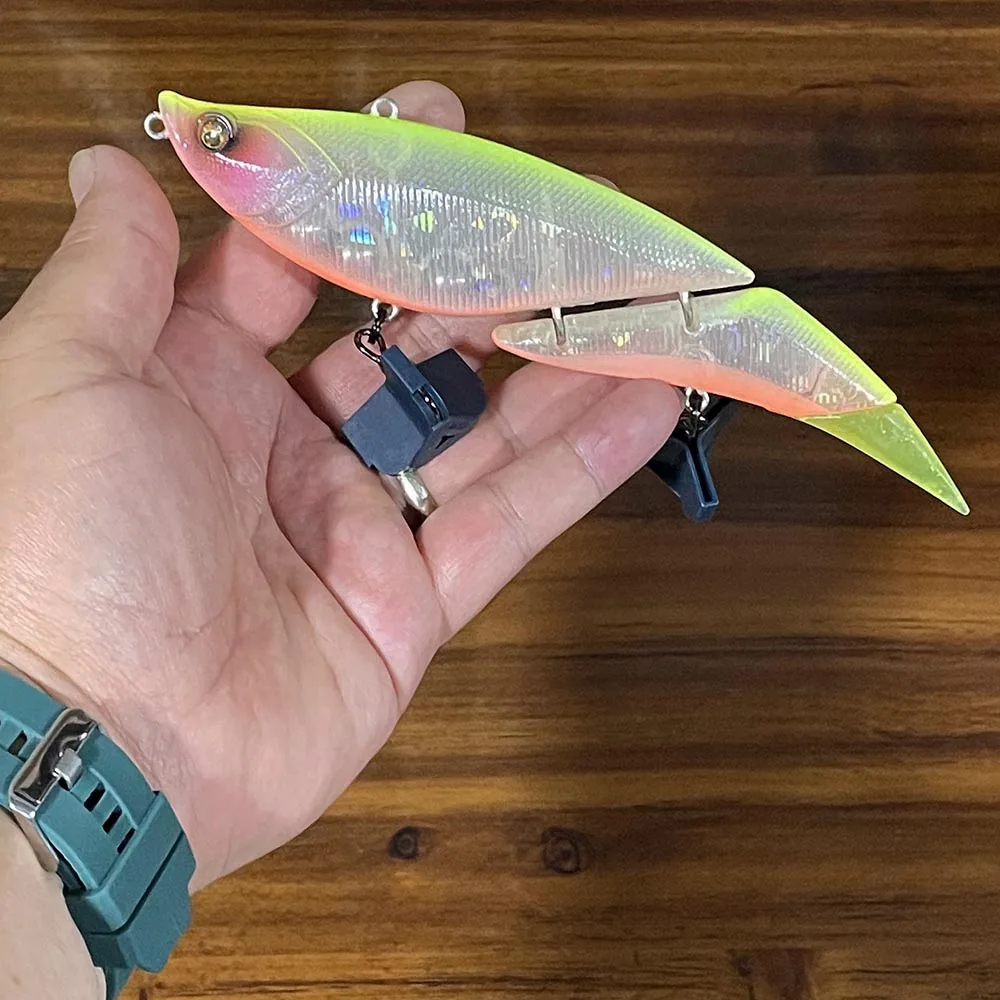 2 secciones SwimBait 190mm 55g Wobbler señuelo articulado flotante colas puntiagudas colas de falda suave señuelo de pesca - imagen 4
