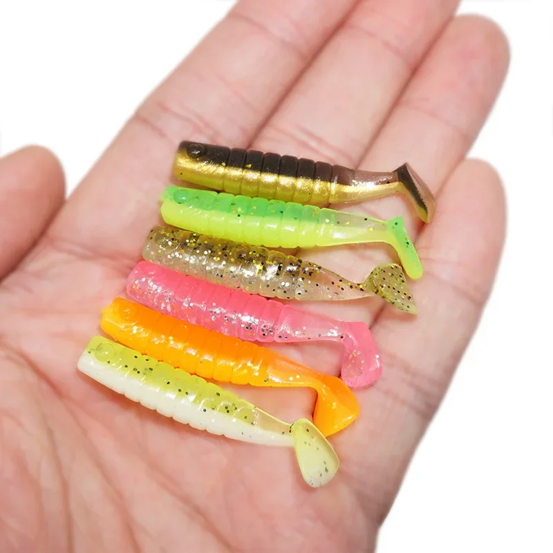 OUTKIT 10 unids/lote Wobblers Rockfishing señuelos blandos cebos blandos de goma 4cm 1g pesca suave gusano cebos artificiales lubina pez de silicona - imagen 5