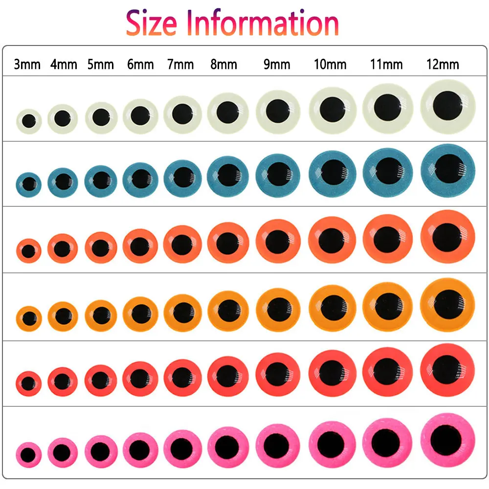 Bimoo, 100 Uds., epoxi luminoso, ojos de pez 3D, Material de atado de moscas para Streamer, moscas de agua salada, Señuelos de Pesca, plantilla, señuelo, accesorio de fabricación - imagen 4