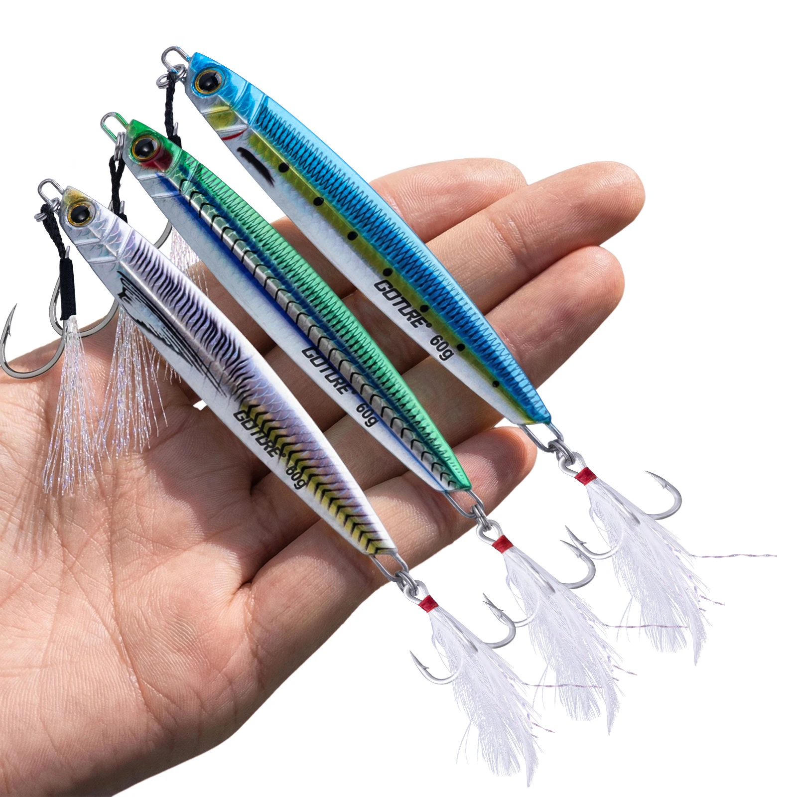 Goture señuelo jigging metálico con cuchara giratoria hundimiento - imagen 5
