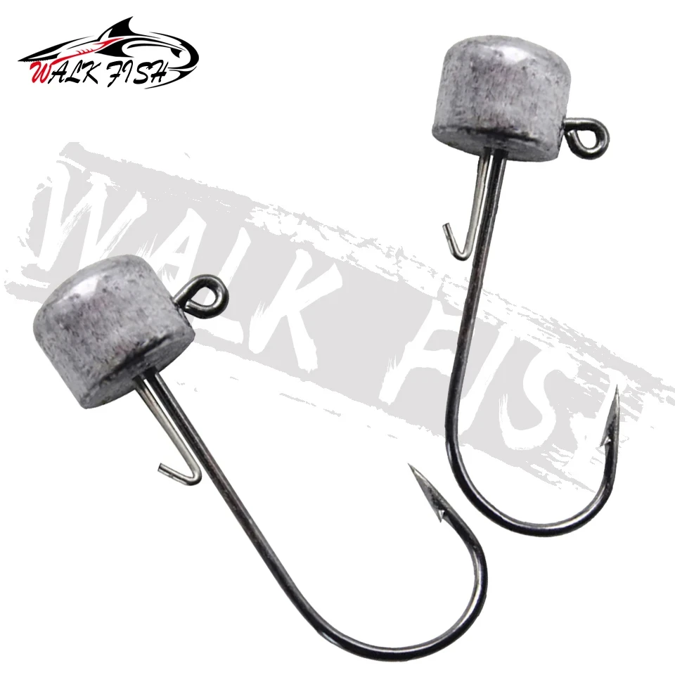 WALK FISH 5 unids/lote 2,5g 3,5g 5g 6g anzuelo de pesca manivela anzuelo de cabeza anzuelo de pesca cabeza de plomo plantilla señuelo cebo duro anzuelo de gusano suave - imagen 3