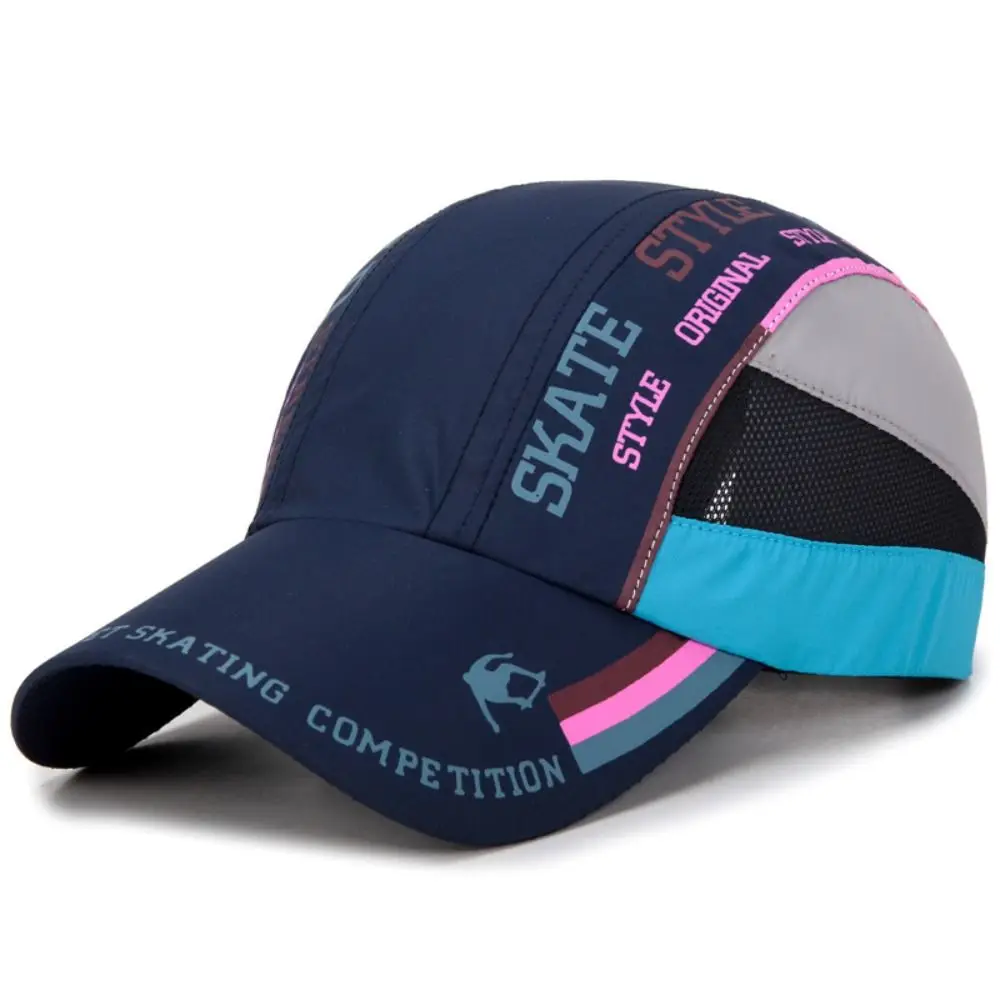 Gorro de secado rápido con letras de retales, gorra de béisbol transpirable ultrafina, gorra de béisbol de malla ajustable Unisex para hombres - imagen 3