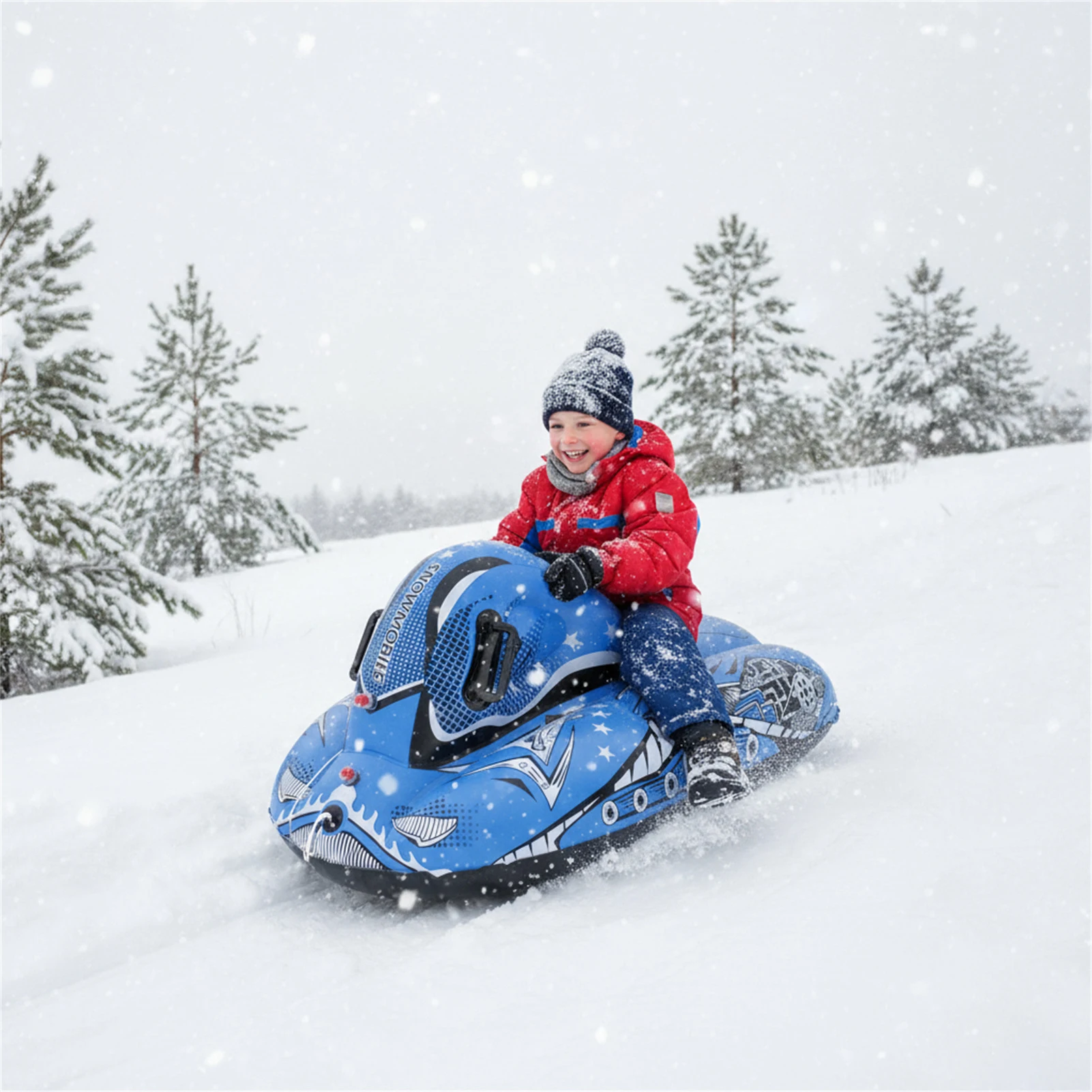 Carro de esquí inflable para niños, estera de esquí gruesa resistente al desgaste, portátil, esquí al aire libre, patinaje, coche de juguete, equipos de entretenimiento