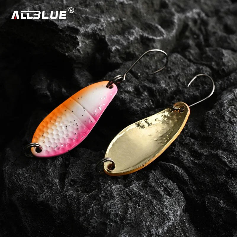 ALLBLUE Trout Lure 3g 30mm Metal Brass Copper Colorful Fishing Mini Spoon Bait Freshwater Stream Tackle for Chub Perch Salmon - imagen 4
