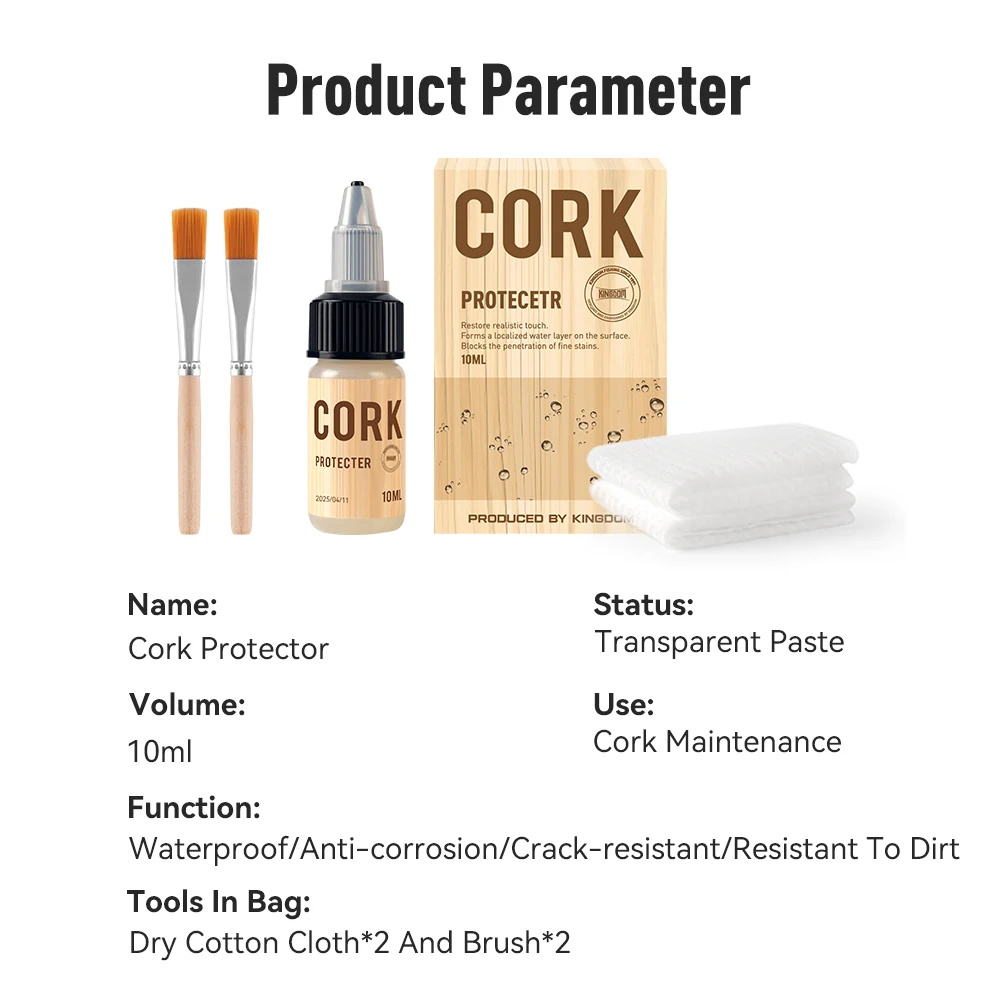 Pasta de mantenimiento de corcho con mango de varilla Kingdom, pasta transparente resistente al agua, anticorrosión, resistente a grietas, 10ml, para Protector de madera - imagen 3