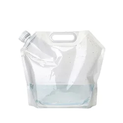 Bolsa de almacenamiento de agua portátil de 5L, contenedor de agua deportivo hecho de Material PE con asa, accesorio plegable para Picnic y acampada al aire libre