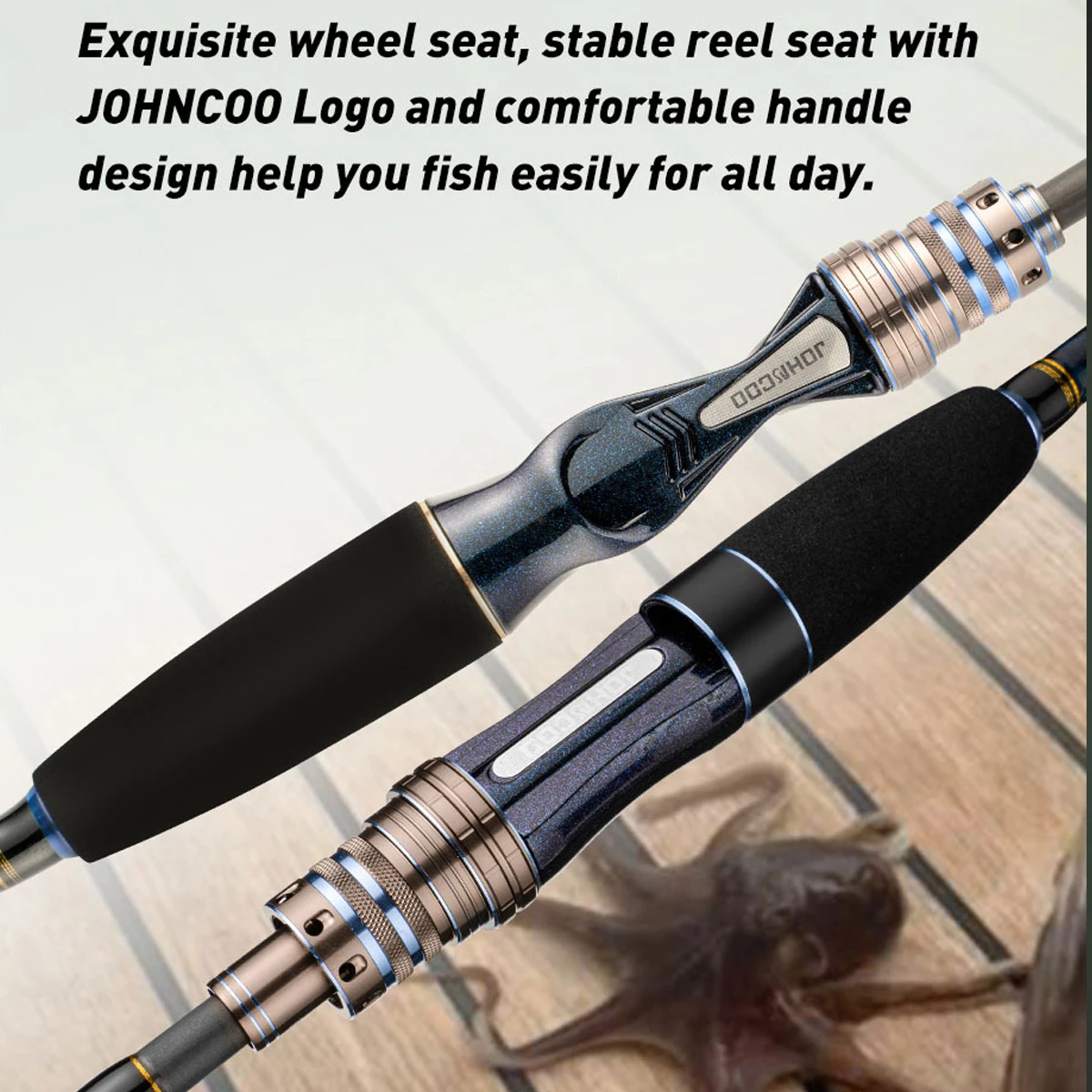 Caña de pescar para barco de 1,8 m ML con punta de titanio, caña de pescar fundida para sepia, pulpo, caña de pescar de agua de mar con anillos Fuji - imagen 4
