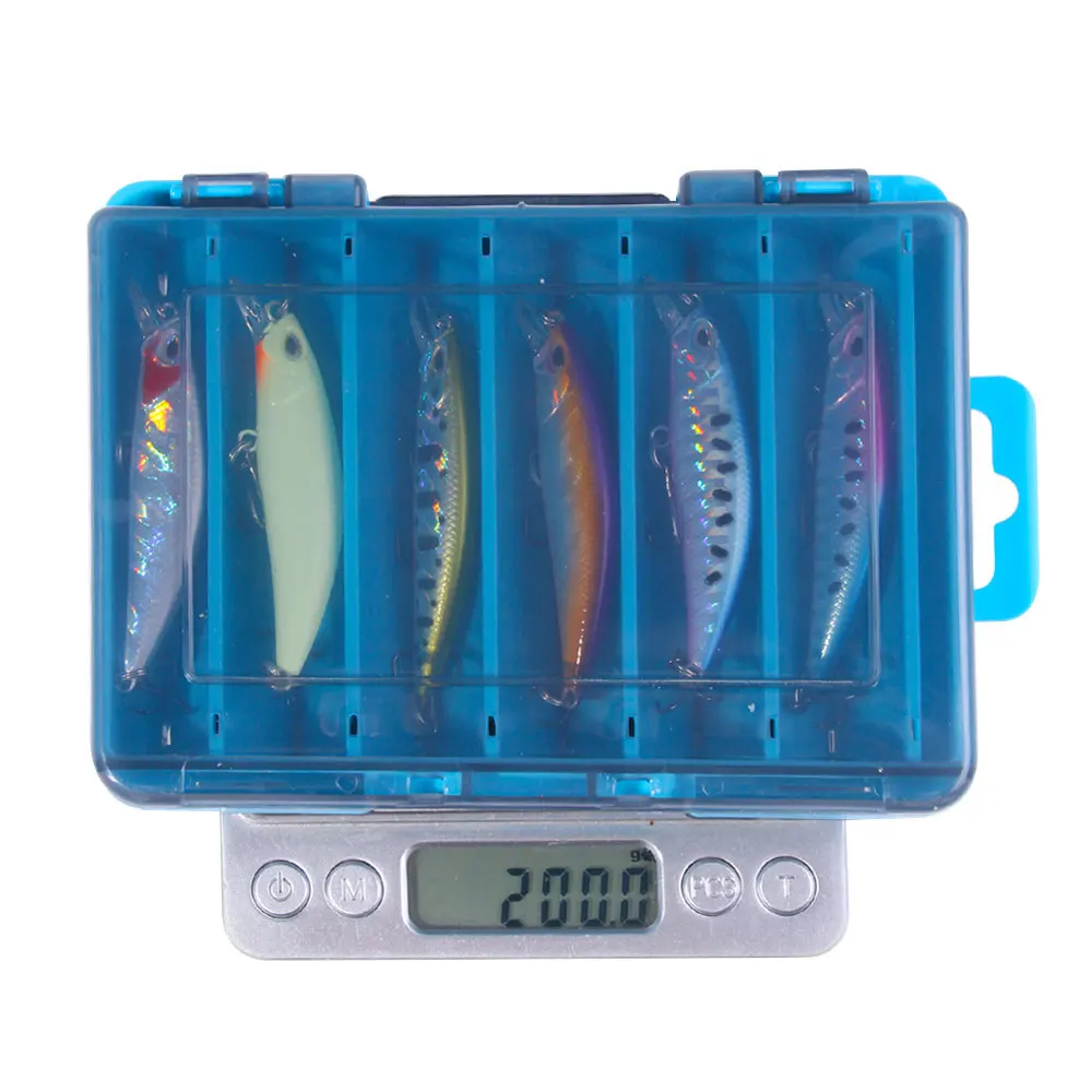 12 unids/caja Minnow Kit de Señuelos de Pesca con caja pesca de lubina juego de cebo Artificial para aparejos de pesca JerkBait Bass Pike - imagen 3