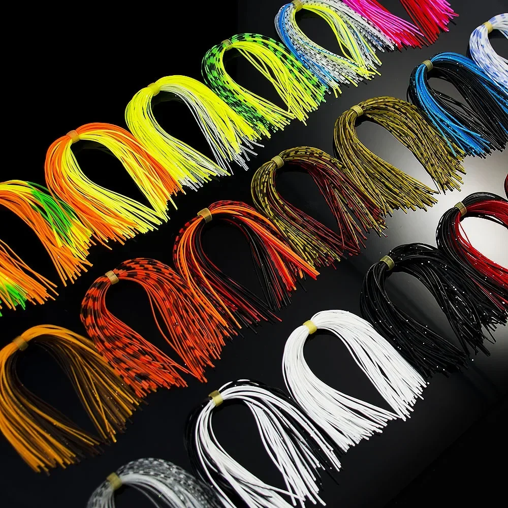 Countbass 120 mechones 50 hebras faldas de silicona accesorios de pesca, DIY Spinnerbatis Buzzbaits señuelos de goma, goma de calamar - imagen 5