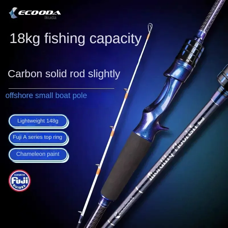 ECOODA todas las piezas Fuji caña de Jigging lenta caña de barco ligera en alta mar 2 segundos 1,53 m1,83 m2,13 m caña de pescar de mar de agua salada 10-80 #   Carga - imagen 2