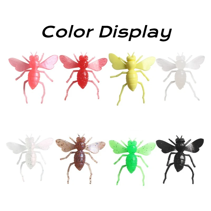 Señuelo de pesca de 30 piezas, cebo de mariposa, suave, sumergible, abeja, lubina biónica negra, cebo de pez mandarín, suministros de pesca - imagen 2