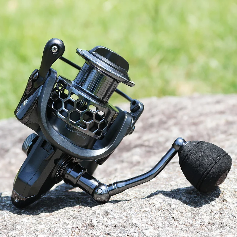 Sougayilang-carrete de Pesca giratorio 13 + 1BB, carrete de aleación de aluminio, arrastre máximo de 12KG, relación de alta velocidad 5,5: 1 - imagen 5