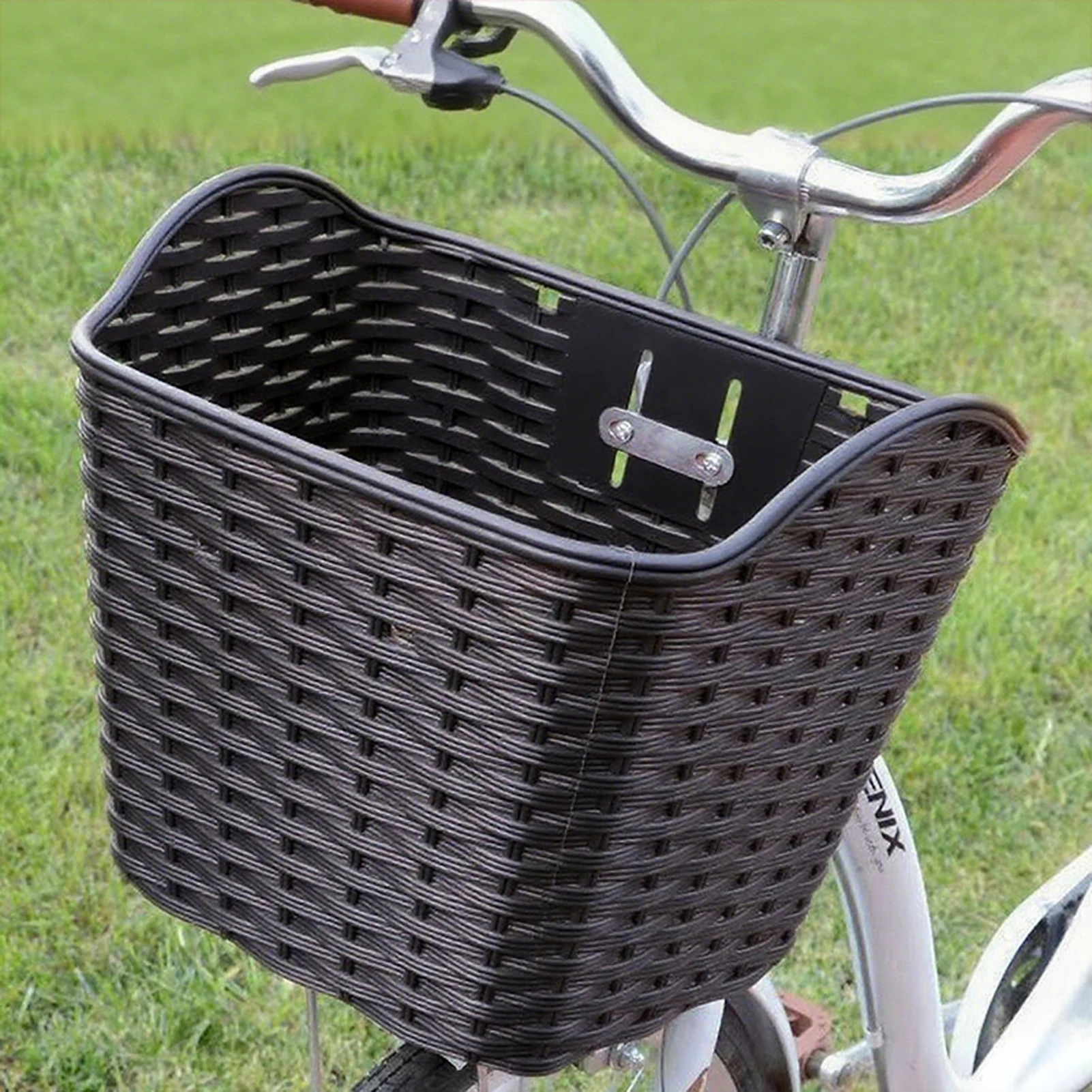 Cesta trasera para bicicleta, cesta de almacenamiento Universal de ratán hecha a mano para bicicleta eléctrica, cesta de almacenamiento portátil para ciclismo al aire libre - imagen 5