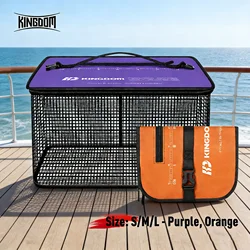 킹덤 플로팅 피쉬 바스켓, 접이식 낚시용 물고기 보관함, 미노우 버킷, 휴대용 접이식 랍스터 포획기, 탱크 트랩