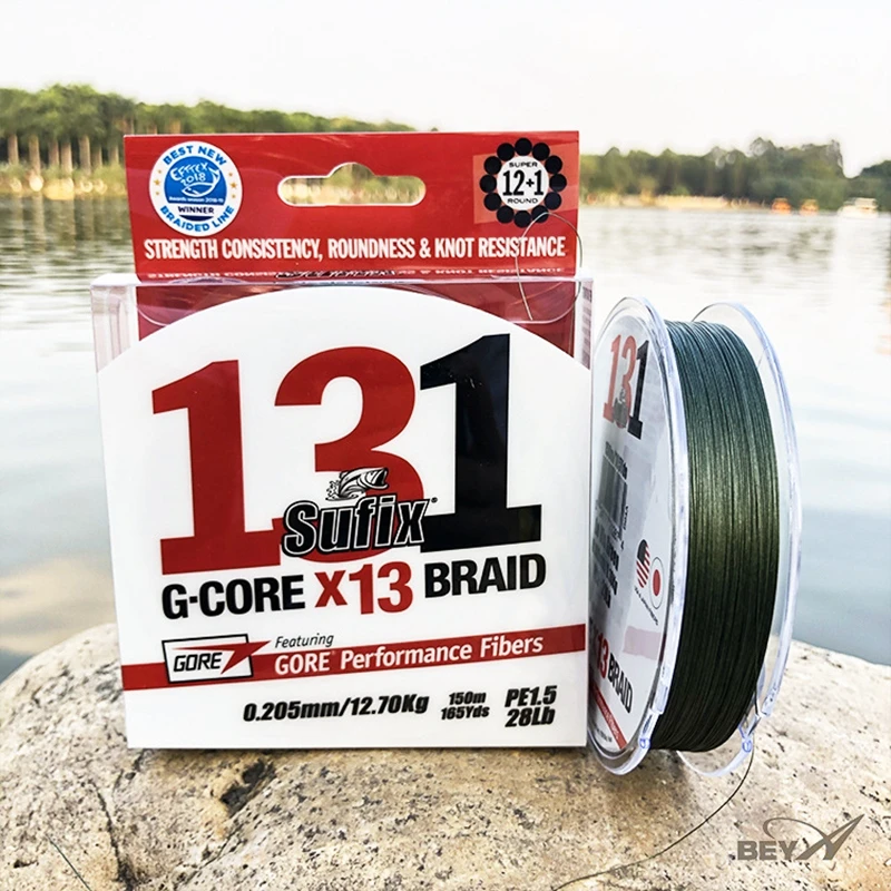 Línea de pesca trenzada SUFIX 131 X13 Original, línea de PE súper fuerte, 150m/300m, azul/verde/negro verde - imagen 5
