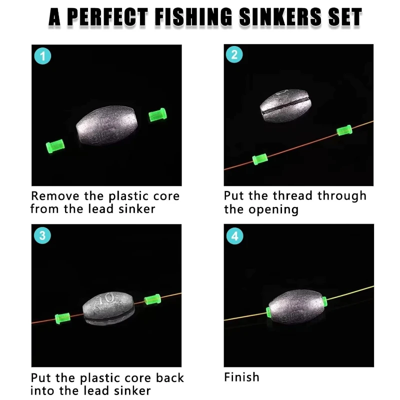 Plomos oliva para pesca de carpa con núcleo de plástico - imagen 3