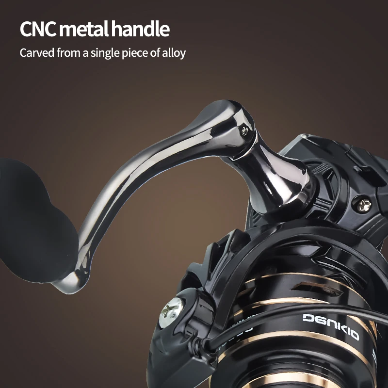 DEUKIO nuevo carrete giratorio arrastre máximo 8KG carrete de pesca 5,2: 1 mango de carrete de Metal plantilla de mar carrete de carpa rueda de bobina de pesca - imagen 3