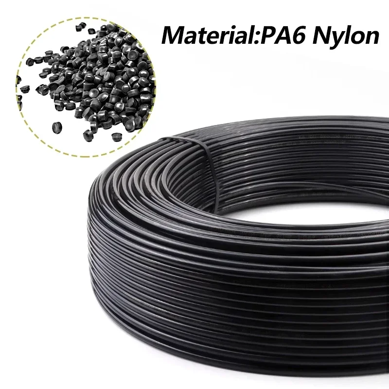 Tubo de nailon PA6 de 1 ~ 10 metros, negro transparente OD4 ~ 16mm × ID2 ~ 13mm, compresor de aire neumático de alta presión, tubo de aceite de poliamida rígido y liso - imagen 4