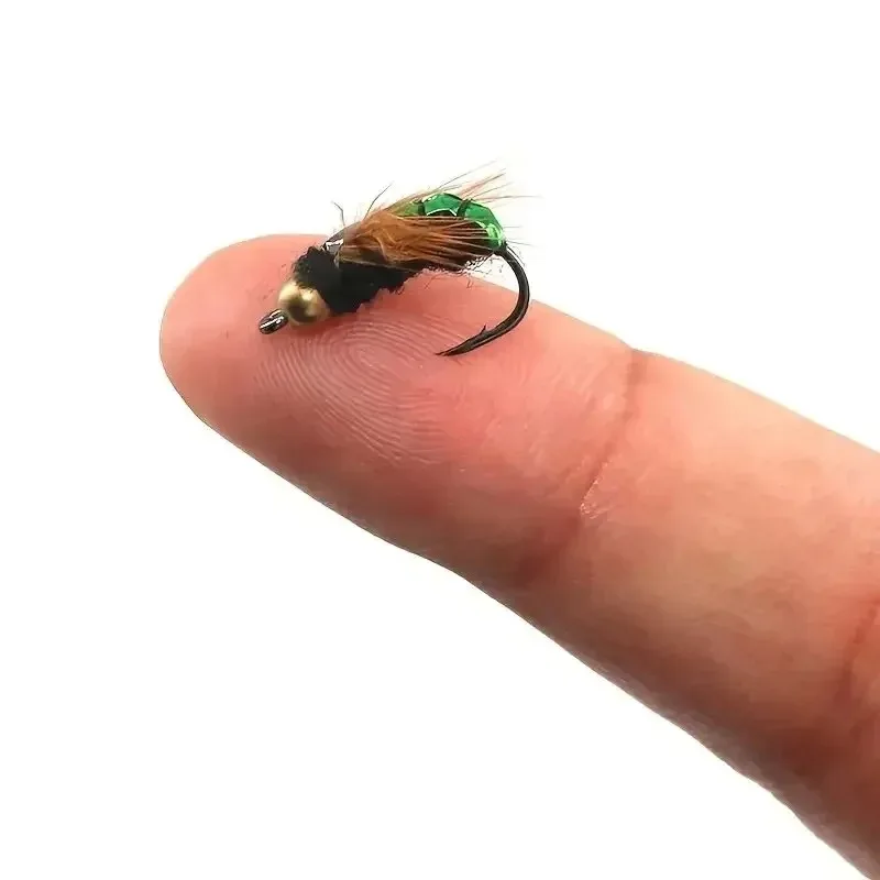 Señuelos de pesca con mosca artificiales coloridos, cebos de trucha de hundimiento rápido, insectos humanoides para pesca con caña y Baitcasting, 10 Uds. - imagen 4