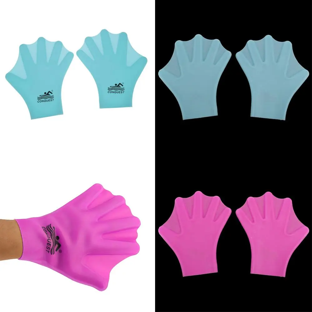 Guantes palmeados de silicona para adultos, paleta de mano para nadar - imagen 3
