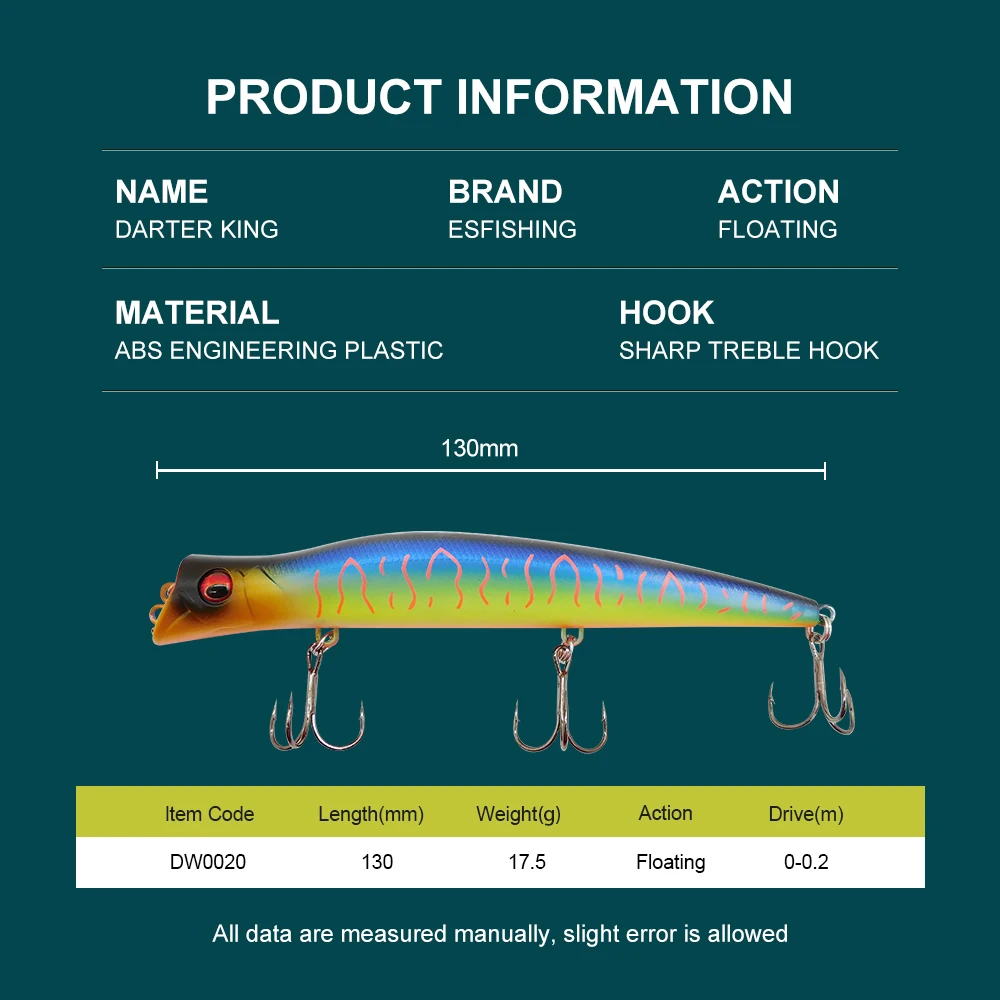 KESFISHING-Cebo de calidad Darter King, 130mm, señuelo de pesca para lubina - imagen 2