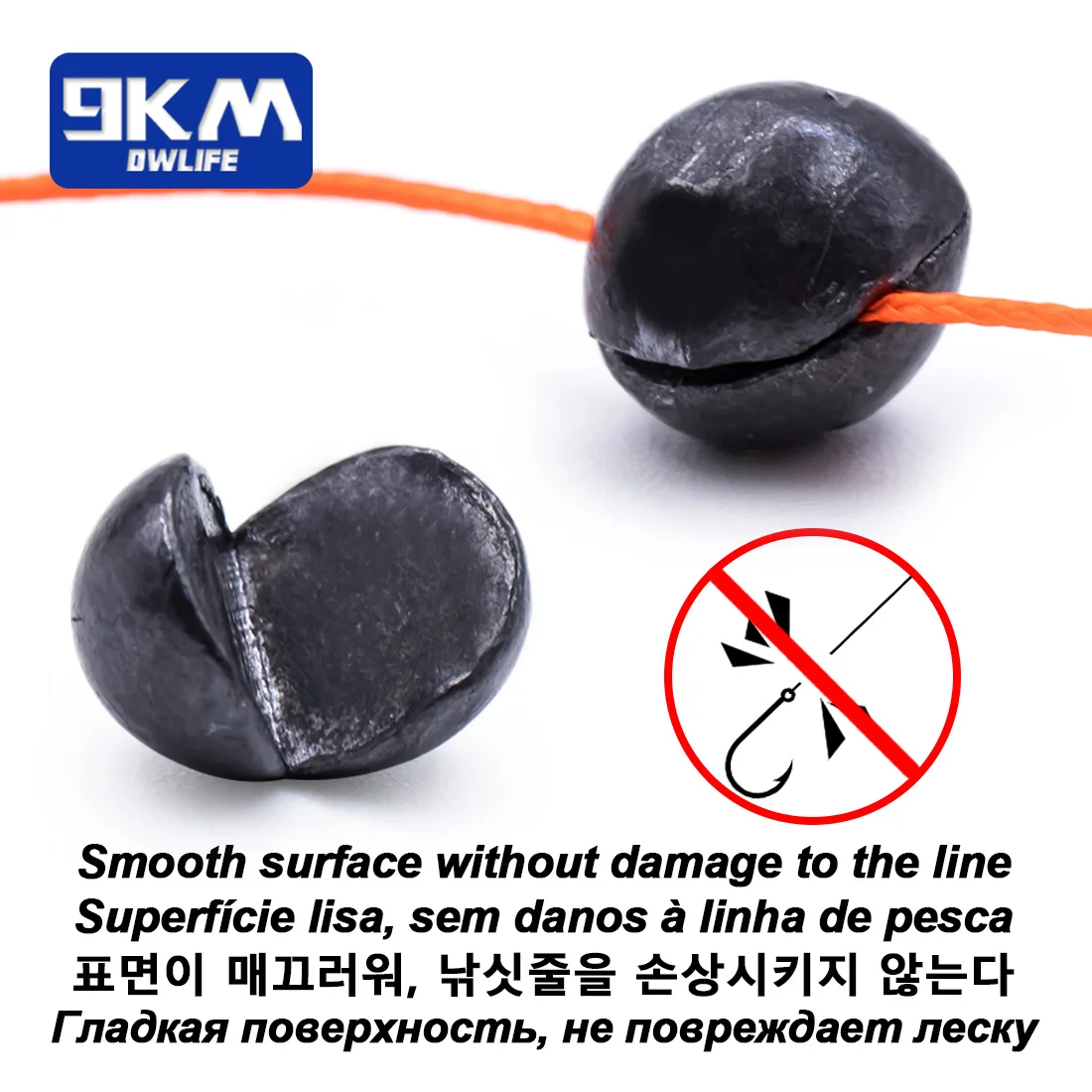 9KM 50 Uds. Pesos de pesca de tiro dividido, plomos de pesca redondos extraíbles, pesca en agua dulce y salada - imagen 3