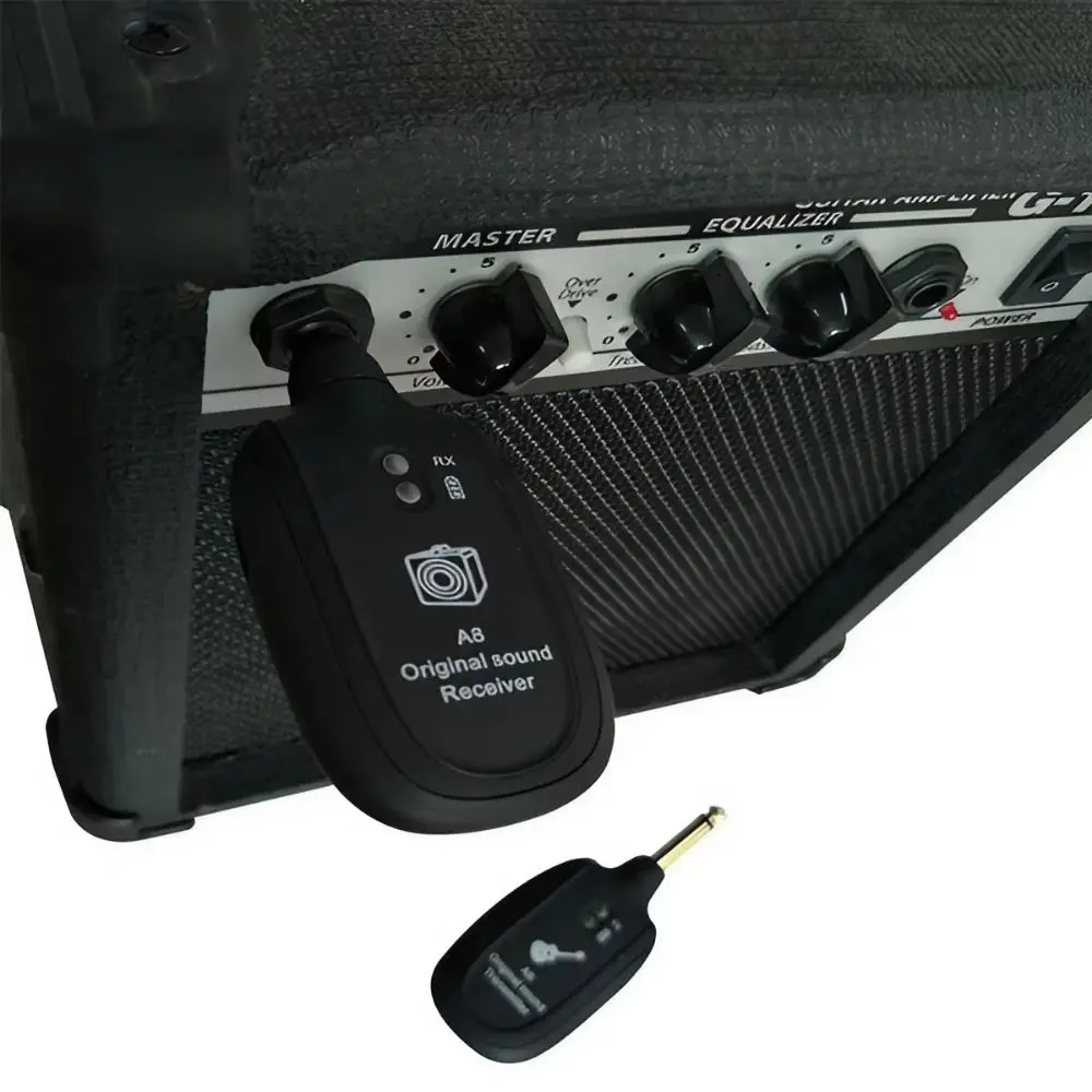 1 Juego de transmisor y receptor de guitarra UHF, 20Hz-20kHz, receptor de guitarra inalámbrico USB, adaptador de guitarra inalámbrico recargable portátil - imagen 2