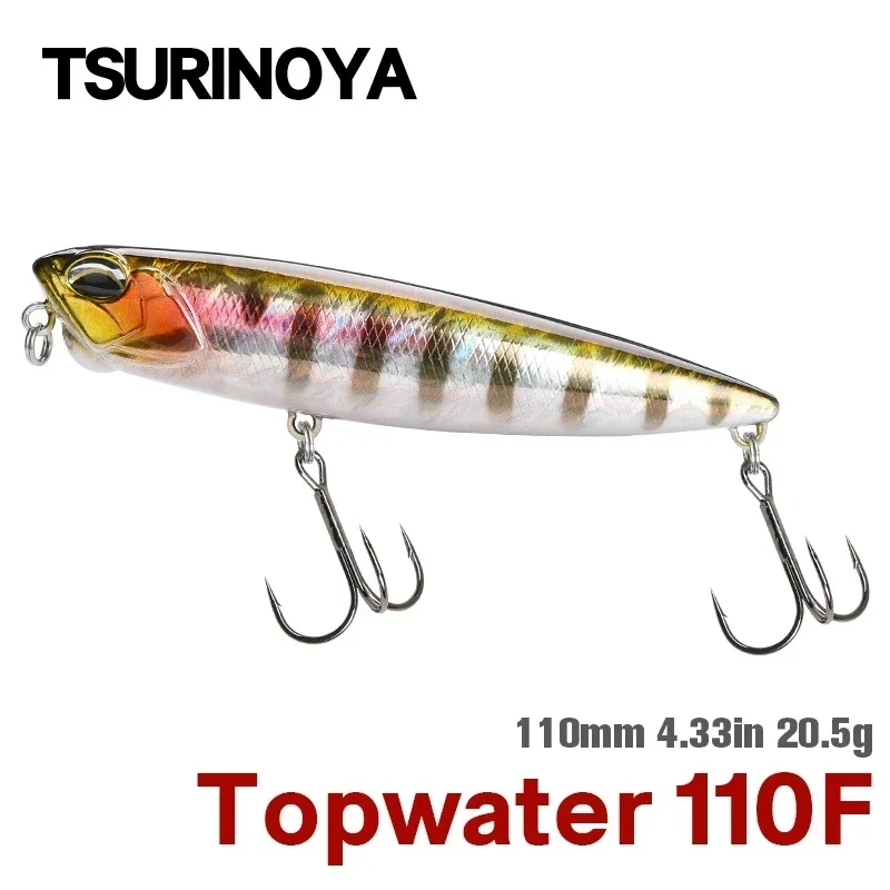 TSURINOYA 110mm 20,5g Topwater flotante lápiz señuelo de pesca DW58 perro caminar manivela Wobbler Stickbait Minnow cebo duro para Lucio - imagen 3