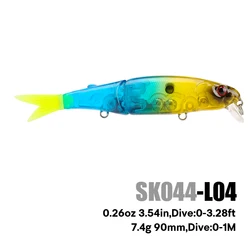 SeaKnight marca SK044 pececillo suspendido 1 pieza señuelo de pesca cebos artificiales pesca Wobblers Minnow 7,4g 90mm multicolor disponible