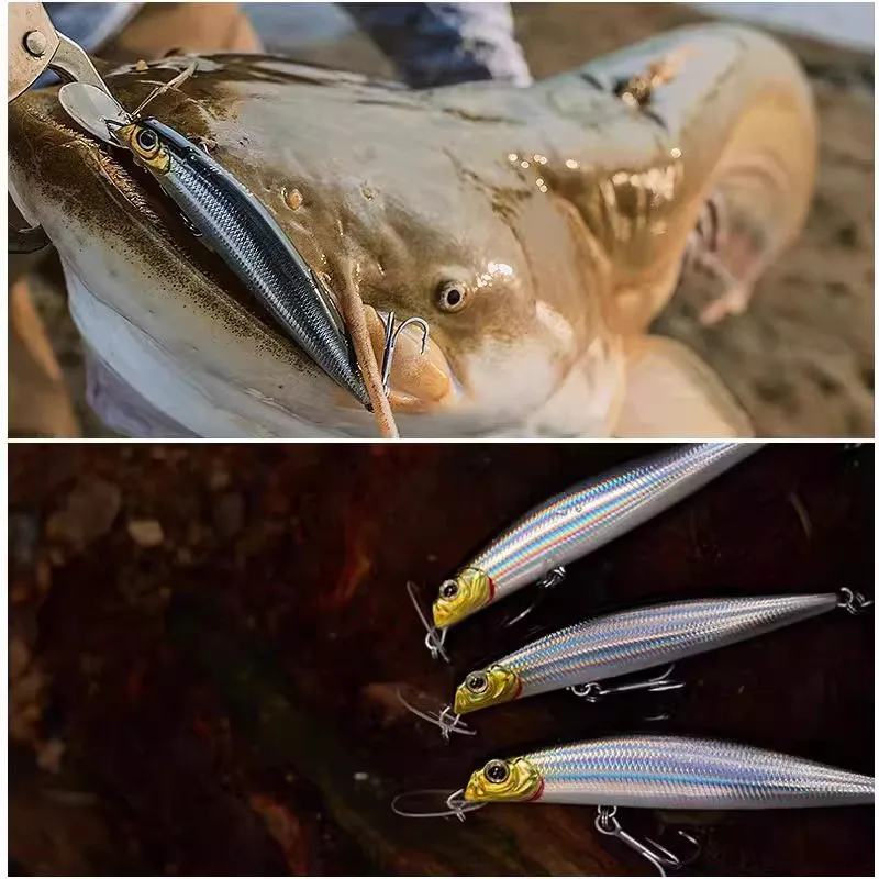 Nuevo 2025 EWE CJYH señuelo de pesca tipo lápiz de pececillo hundido de fundición larga 14,5g/18g/21g/24g deflector plegable Artificial cebo falso para lubina - imagen 5