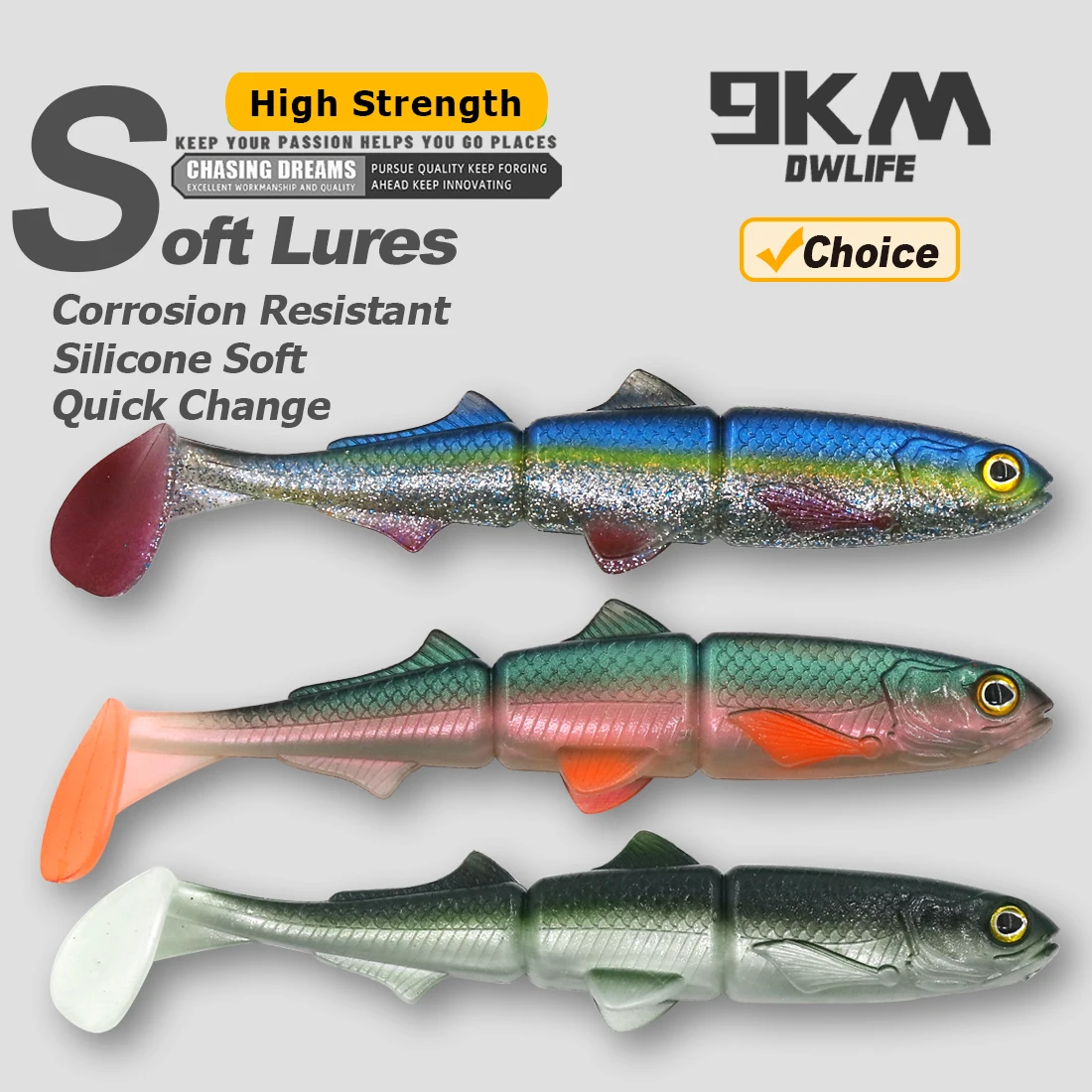 Swimbait 9KM de silicona para agua salada – Trucha - imagen 4