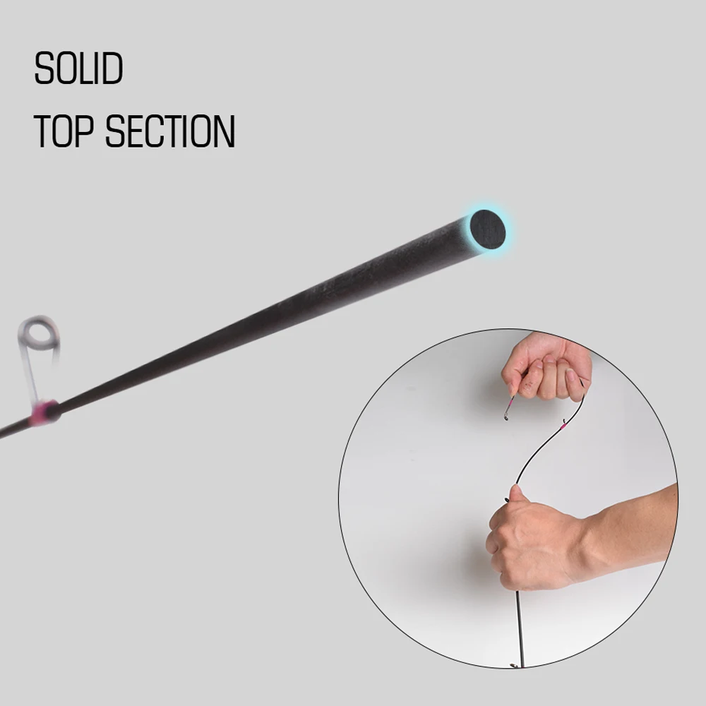 Caña de pescar ultraligera Mavllos Fosoco, punta sólida de 0,8-6g, 1,8 M, 1,95 M, caña de fundición giratoria UL de carbono de acción rápida para Lucio - imagen 3