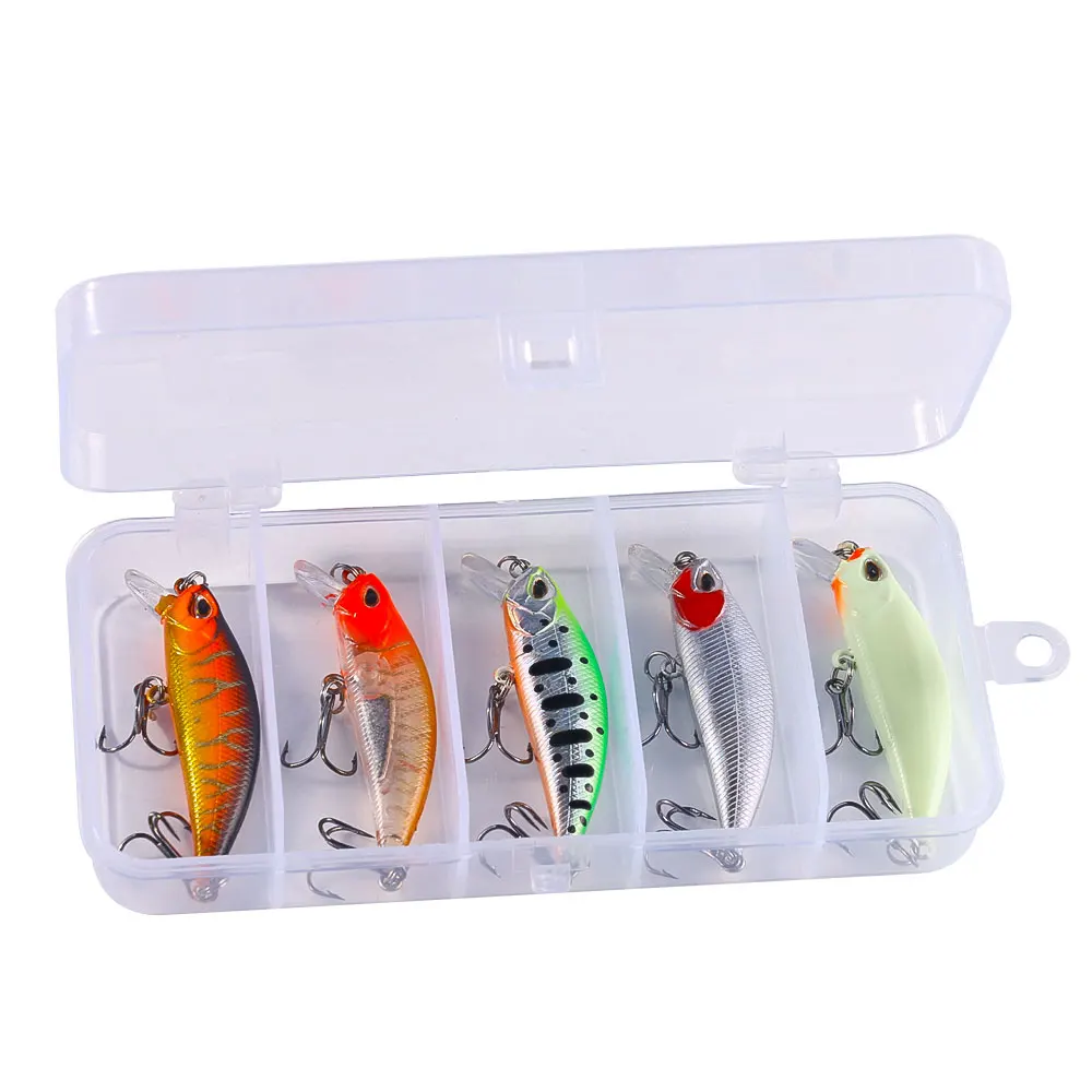 5 uds 5,8 cm 5,4g Kit de Señuelos de Pesca hundimiento Minnow trucha cebo Artificial manivela cebo lubina carpa Lucio aparejos de pesca - imagen 3