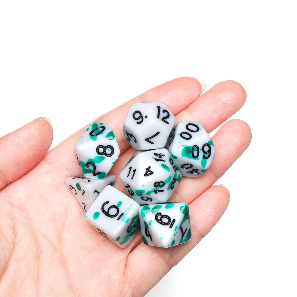 Juego de 7 unids/set de dados poliédricos para TRPG, DND, accesorios D4, D6, D8, D10, D12, D20, juego de cartas, juegos de matemáticas - imagen 3