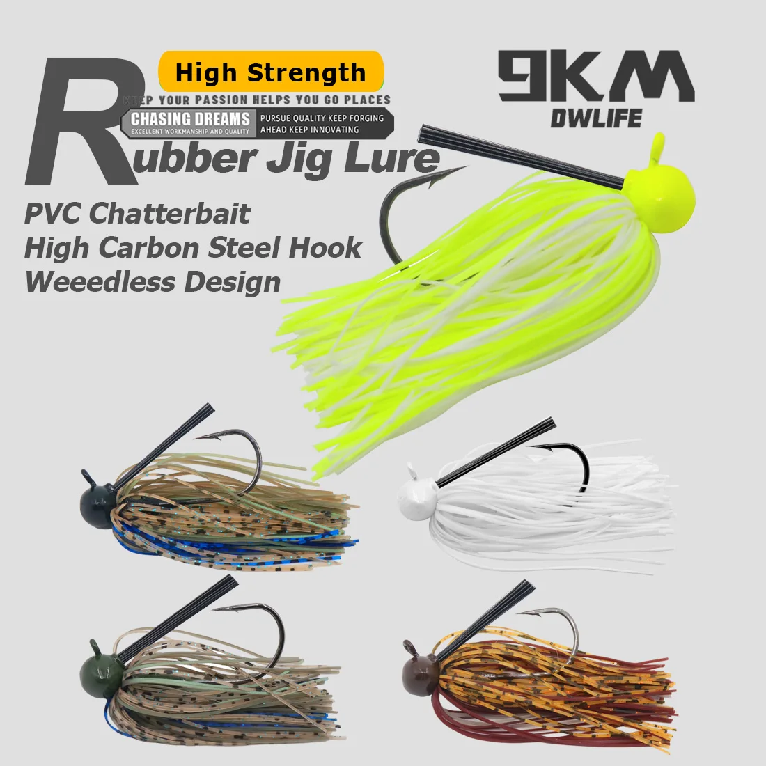 Chatterbait 9KM con pala PVC y falda silicona para lubina
