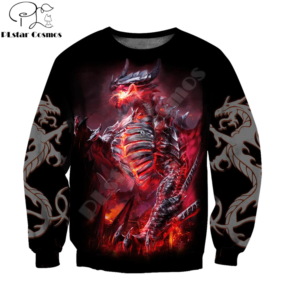 PLstar Cosmos Dragon mitología tatuaje 3D completamente estampado moda hombres Sudadera con capucha Unisex cremallera Sudadera con capucha Casual chándales KJ978 - imagen 2
