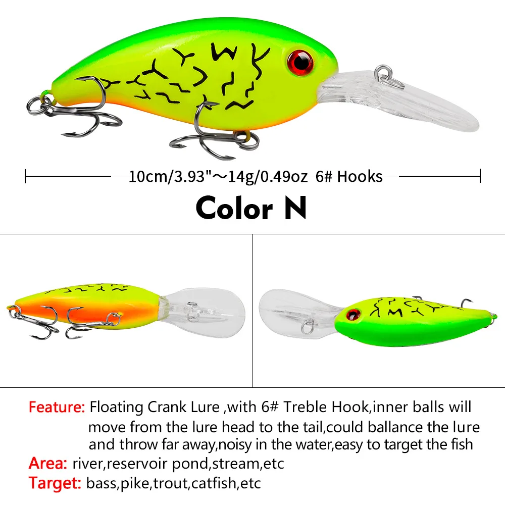 Crankbait Minnow con manivela para lucio y trolling - imagen 4