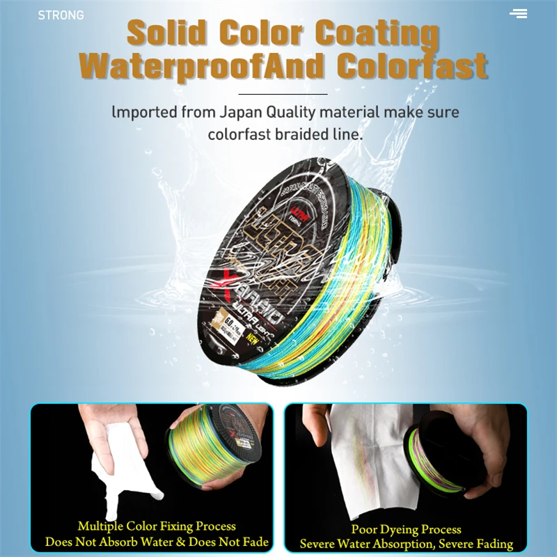ZUKIBO ULTRA LIGHT Japan Quality Material 8 Strands Colorfast Braided Fishing Line Super Strong Multifilament PE Line SeaWater - imagen 4