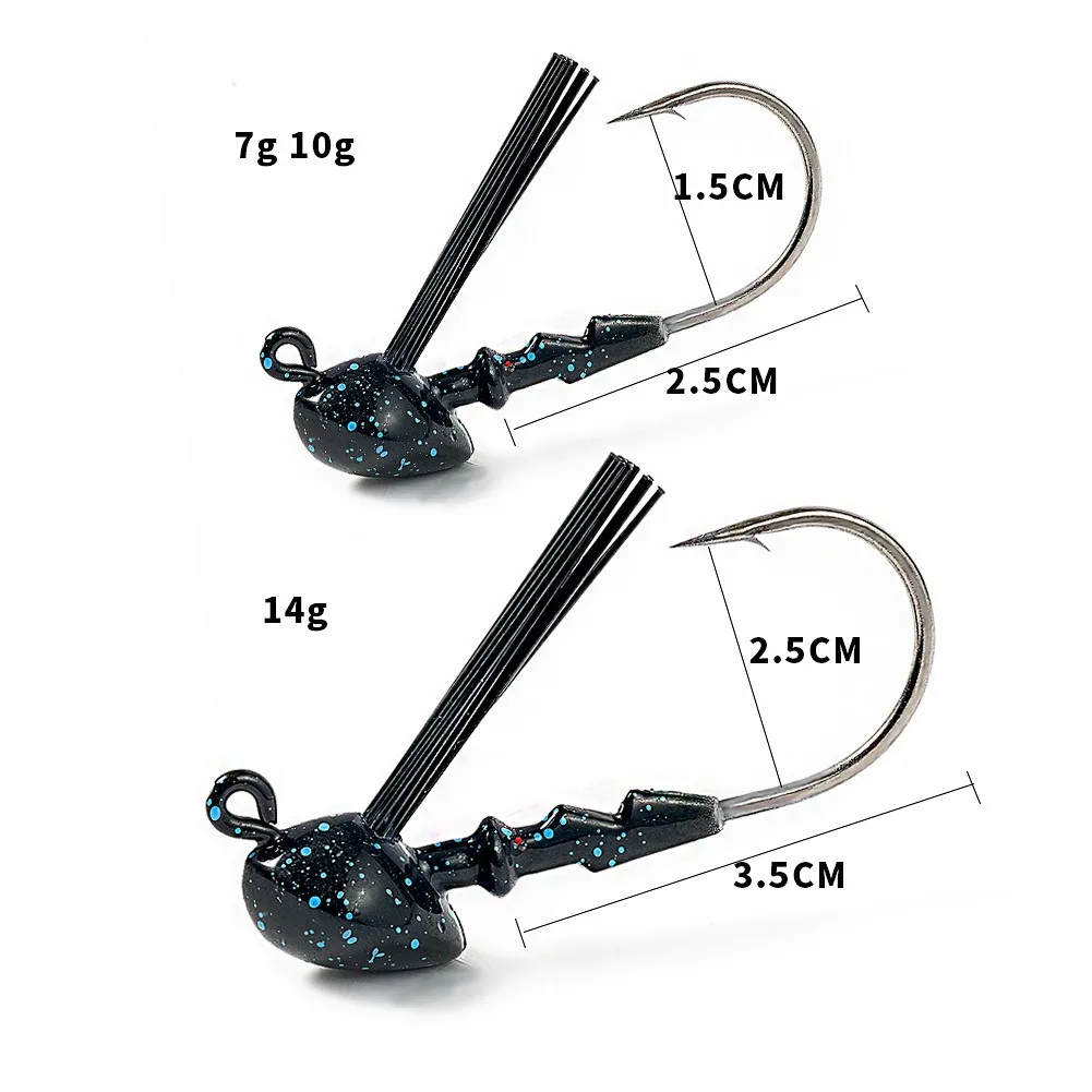 1 Uds plantillas de fútbol Spinner cebo Señuelos de pesca sin malezas 7g/10g/14g plantillas de volteo Chatter cebo Wobblers para aparejos de pesca de lubina - imagen 4