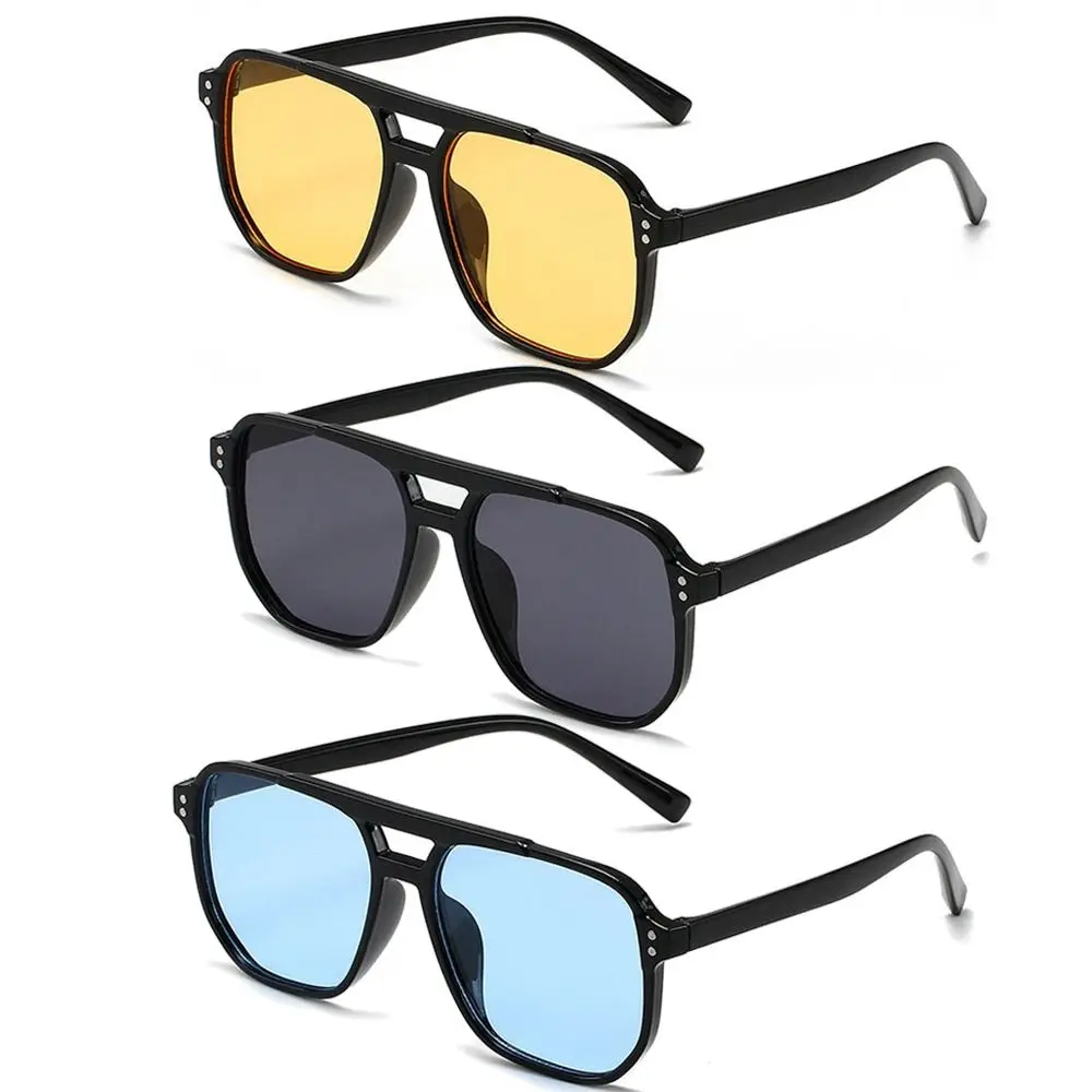 Gafas de sol con montura cuadrada Punk, protección ocular para la playa, accesorios de viaje, gafas de sol negras, gafas de sol Retro Anti-UV para mujeres y hombres - imagen 2