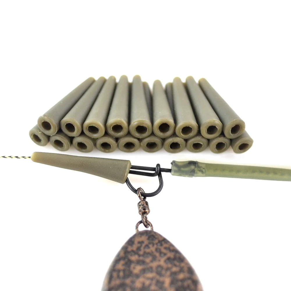 20 piezas Terminal de pesca de carpa, aparejos de cola, mangas de goma, Clips de plomo para pesca de cono, accesorios de pesca de carpa AE060 - imagen 5