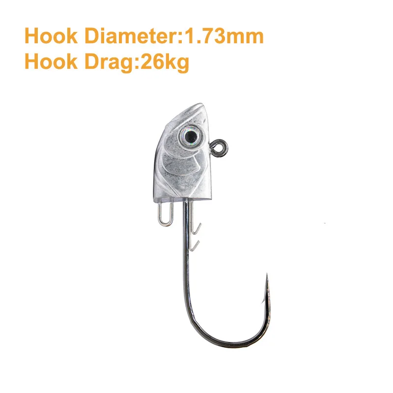 EWE 25/35/45g JIG Head alta gravedad arrastre máximo 26kg HCS 4 veces anzuelo de pesca más fuerte y señuelo suave de 10g para agua de mar - imagen 4