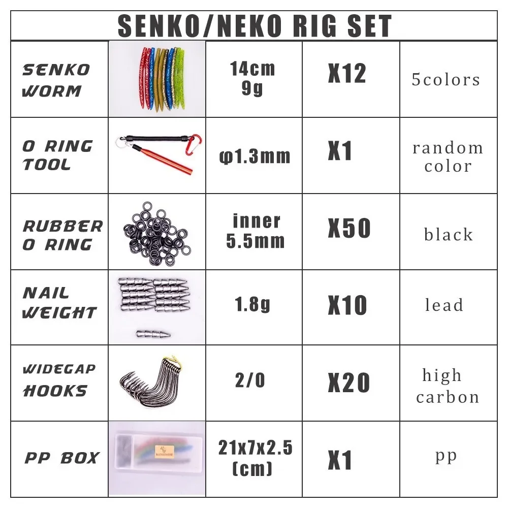 Kit pesca lubina: vinilos drop shot y anzuelos wacky rig - imagen 4