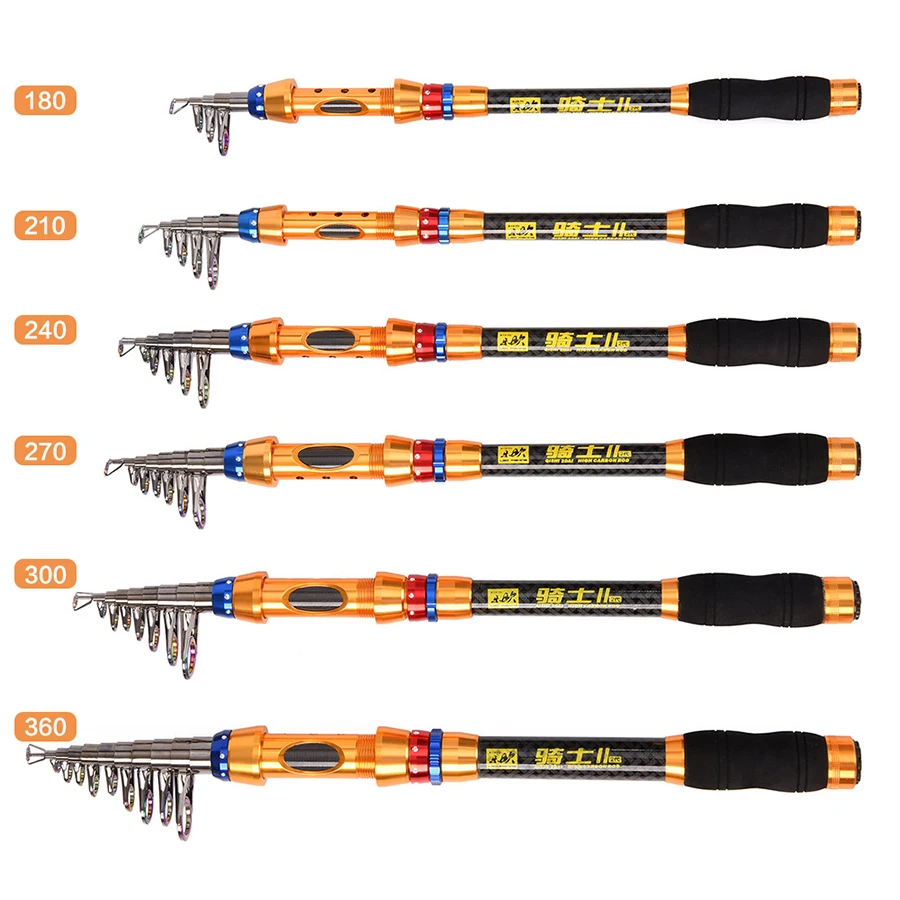 Caña de pescar telescópica 1,8 M/2,1 M/2,4 M / 2,7 M/3,0 M/3,6 M caña de pescar de carpa de fibra de carbono caña de pescar de agua salada - imagen 2