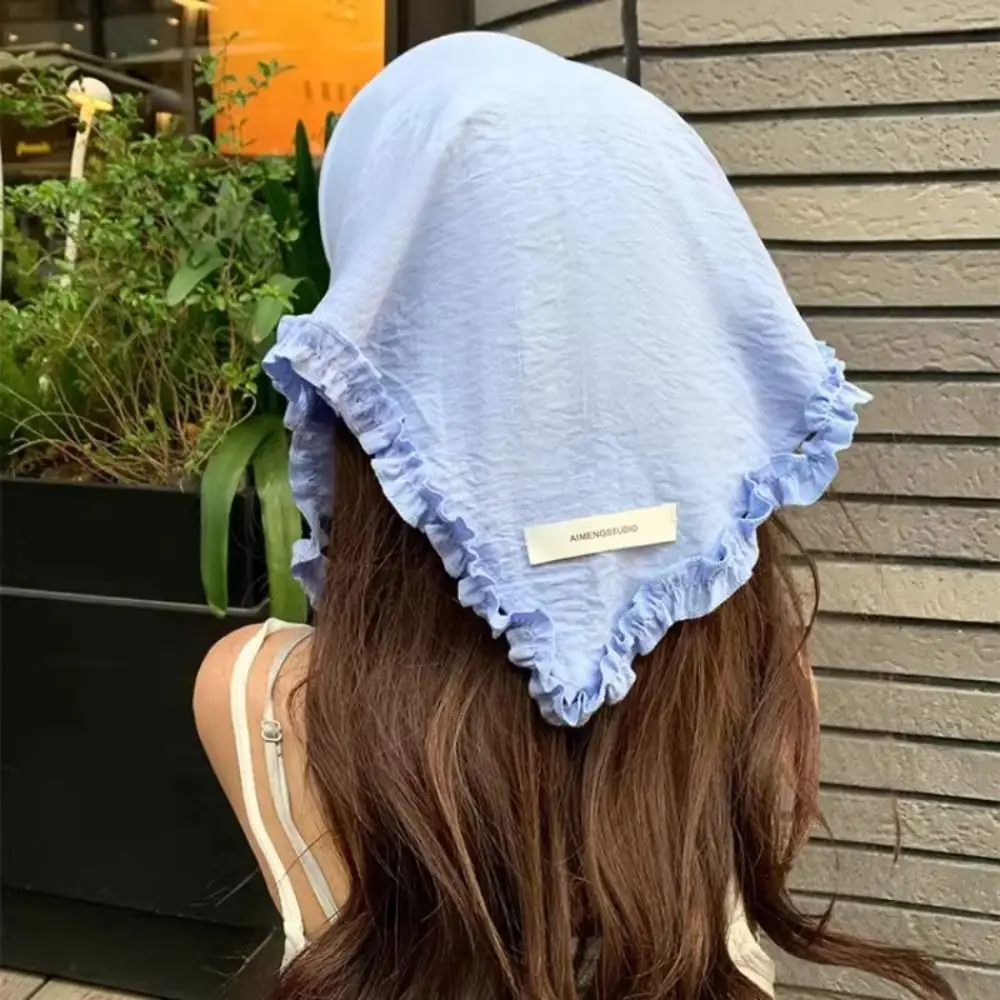 Gorro turbante de algodón con pico de pato, protección UV, pañuelo para la cabeza con borde con volantes, gorra de béisbol ajustable, versátil, Popular, para verano - imagen 2